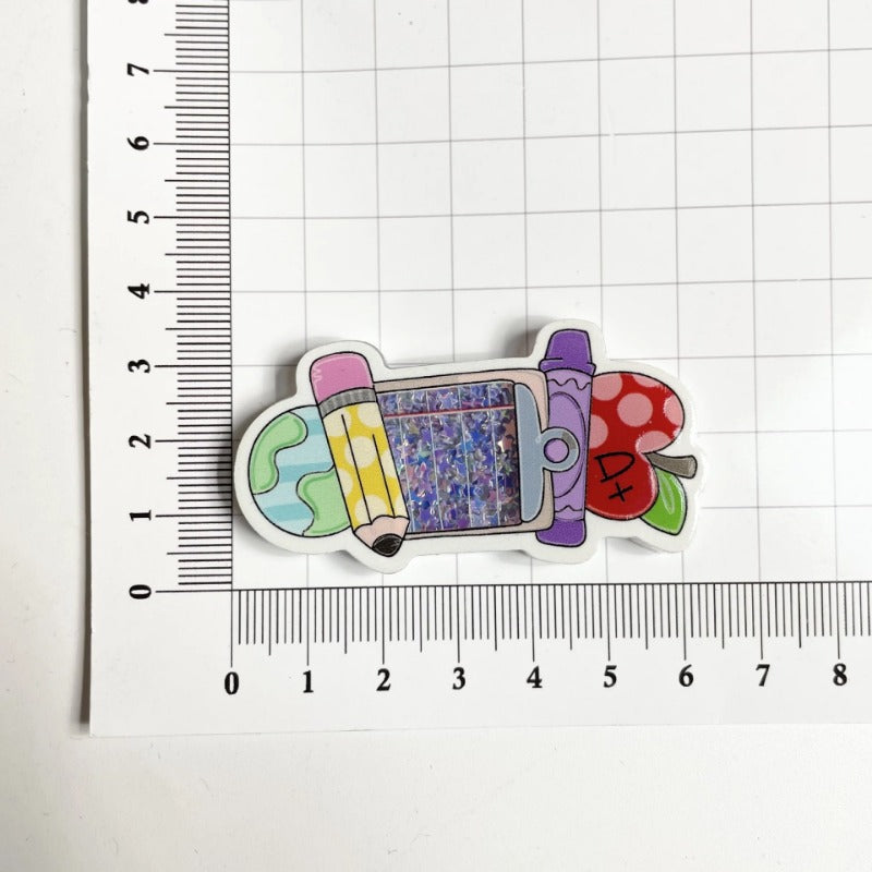 Wholesale 20PCS Teacher Acrylic Quicksand Rotatable ID Buckle